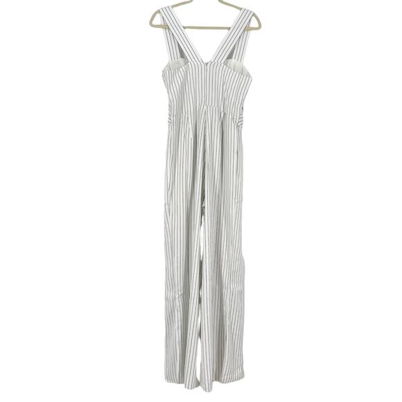Foxiedox Sappho Jumpsuit Wide Leg White White Stripe Women’s Size Large NWT - Picture 3 of 11